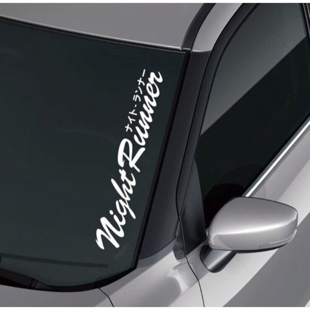 Night Runner Decal 23" x2.3" White Vinyl Car Window Decal Brand New Easy Install